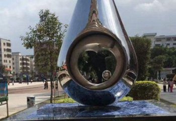 校園水滴雕塑，拉絲景觀雕塑，抽象主題