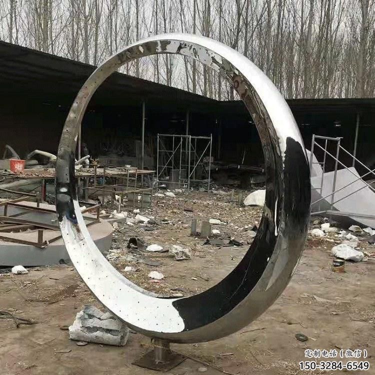 室內月亮雕塑，拉絲景觀雕塑，抽象效果