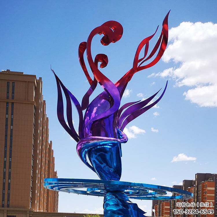 室內海浪雕塑，拉絲景觀雕塑，抽象效果