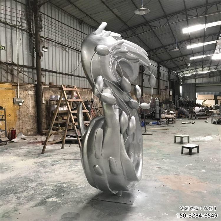 農村海浪雕塑，鏤空景觀雕塑，抽象效果