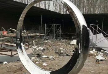 室內(nèi)月亮雕塑，拉絲景觀雕塑，抽象效果