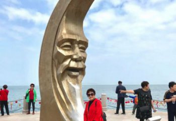 酒店月亮雕塑，鍍金歐式雕塑，仿古擺件