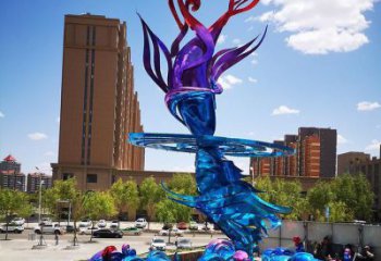 廣場海浪雕塑，抽象水景雕塑，抽象效果