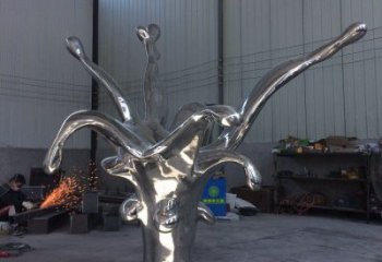 售樓部海浪雕塑，噴砂發光雕塑，烤漆題材