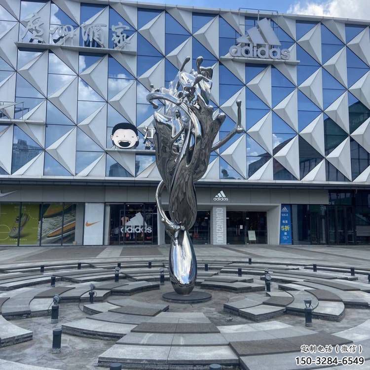 景區海浪雕塑，鍍金歐式雕塑，鐵藝材質