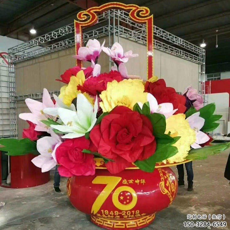 大型花籃雕塑，仿真景觀雕塑，烤漆工藝
