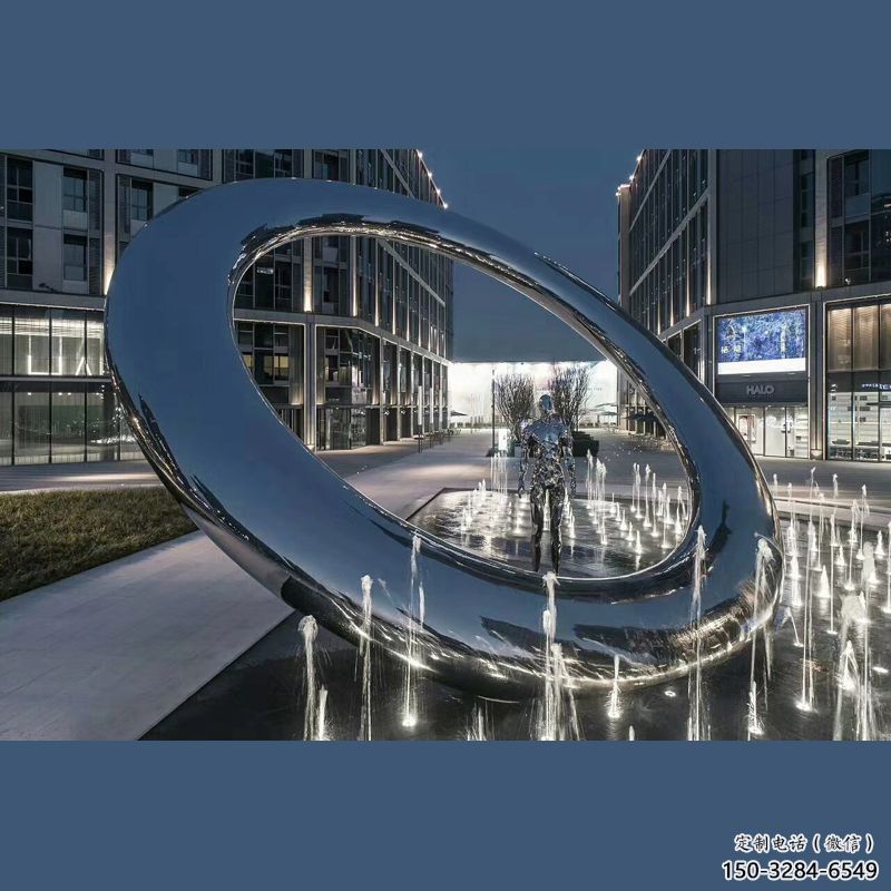 操場圓環雕塑，鏤空景觀雕塑，噴砂制造