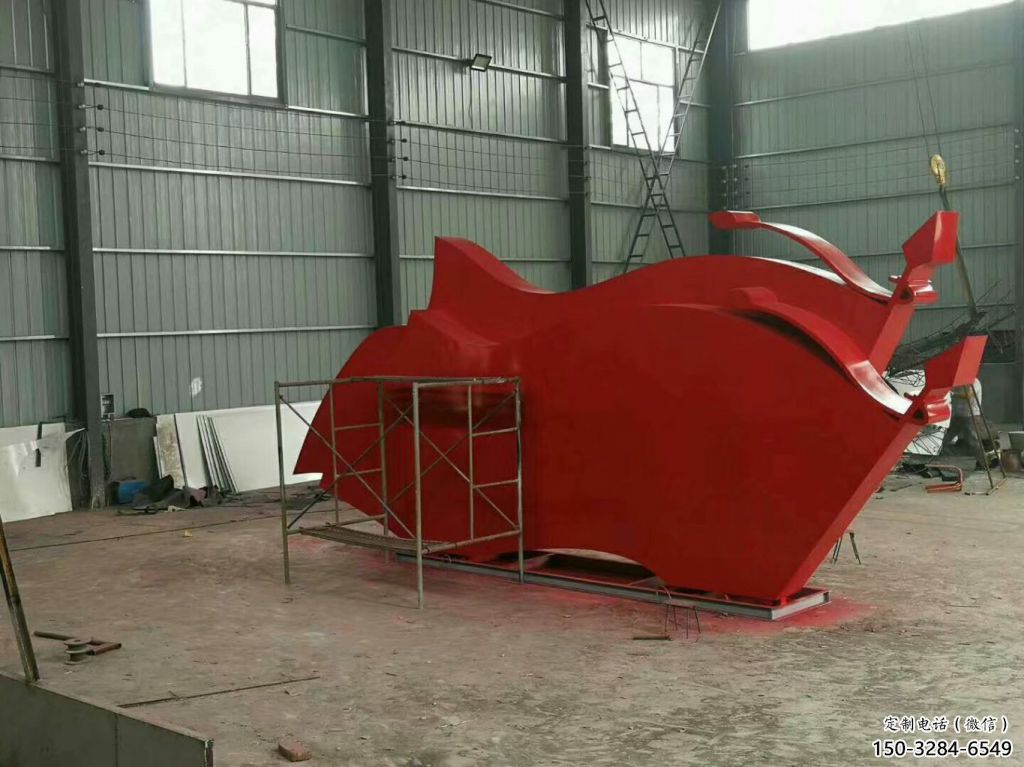 庭院黨徽雕塑，戶外革命雕塑，烤漆形式