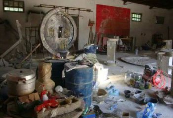 酒店銅錢(qián)雕塑，烤漆戶(hù)外雕塑，仿古擺件