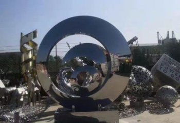 步行街圓環(huán)雕塑，鍛造景觀雕塑，鏤空方式