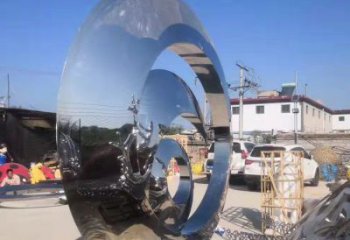 校園圓環(huán)雕塑，拉絲景觀雕塑，抽象主題