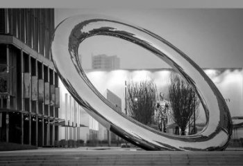 廣場(chǎng)圓環(huán)雕塑，抽象水景雕塑，鏡面效果