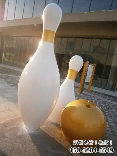 大型保齡球雕塑，鍍銅景觀雕塑，鏡面工藝