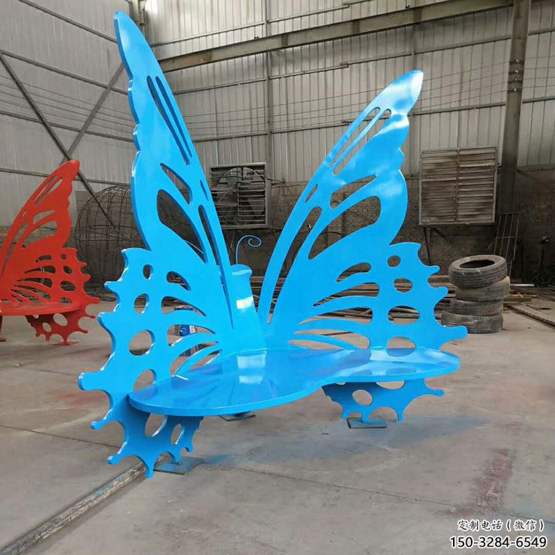 蝴蝶座椅雕塑 公園草地?cái)[件 烤漆雕塑