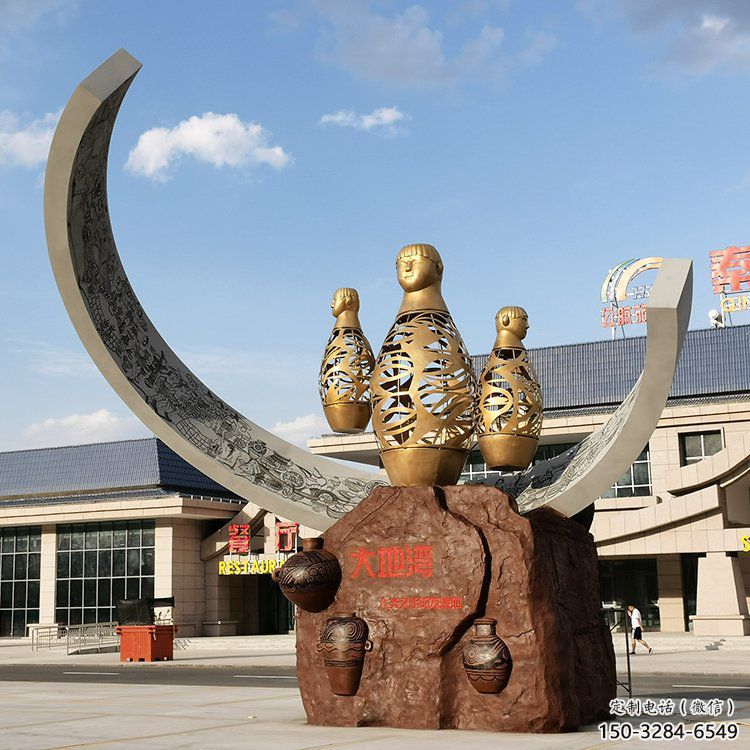 公園酒瓶雕塑，噴砂發(fā)光雕塑，鍛造工藝