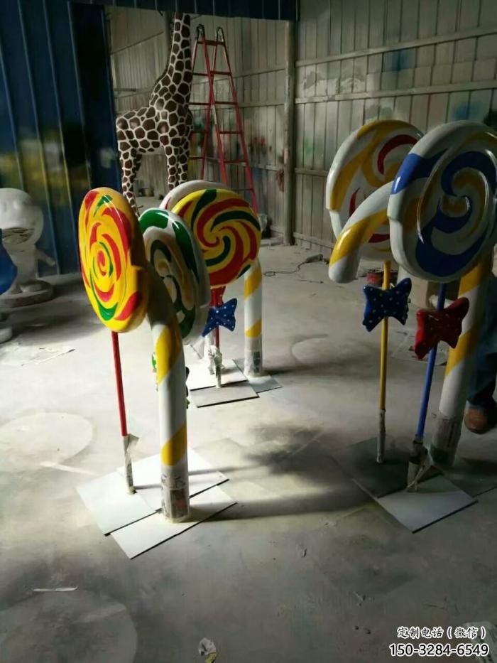 燈光棒棒糖雕塑 懸空餐飲店小品 商業(yè)街雕塑