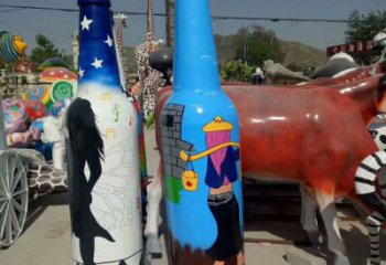 室內酒瓶雕塑 仿真景觀擺件 大型雕塑