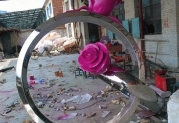 步行街戒指雕塑 游樂場(chǎng)景觀小品 鑄造雕塑