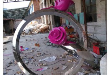 街頭戒指雕塑 大型別墅區(qū)擺件 鋼管雕塑