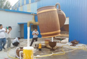 抽象水壺雕塑制作 店門口彩繪雕塑 步行街?jǐn)[件