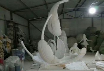 美陳羽毛雕塑 異形噴水小品 酒店雕塑