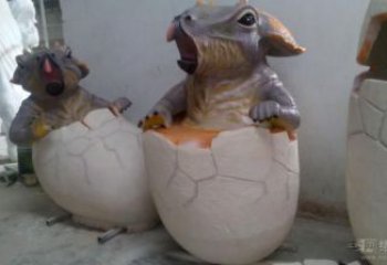 供應商業(yè)街恐龍蛋雕塑 烤漆擺件 彩繪雕塑