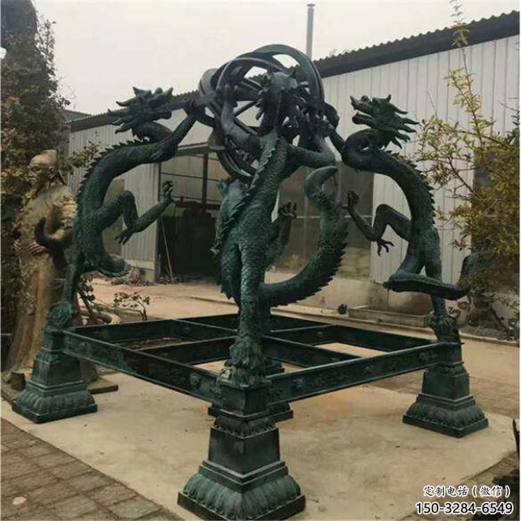 大型地動(dòng)儀雕塑，鍍銅景觀雕塑，鏡面工藝