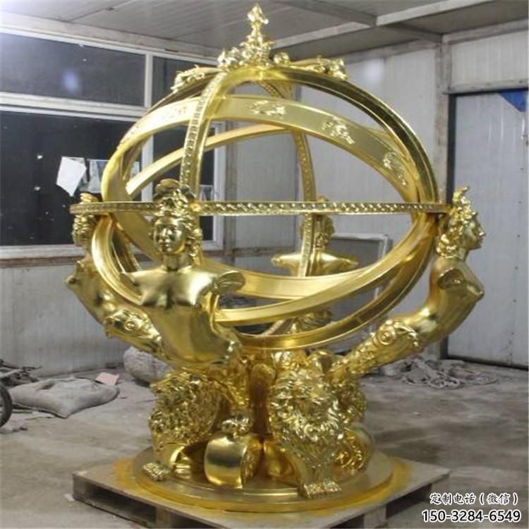 酒店地動儀雕塑，鍍金歐式雕塑，仿古擺件
