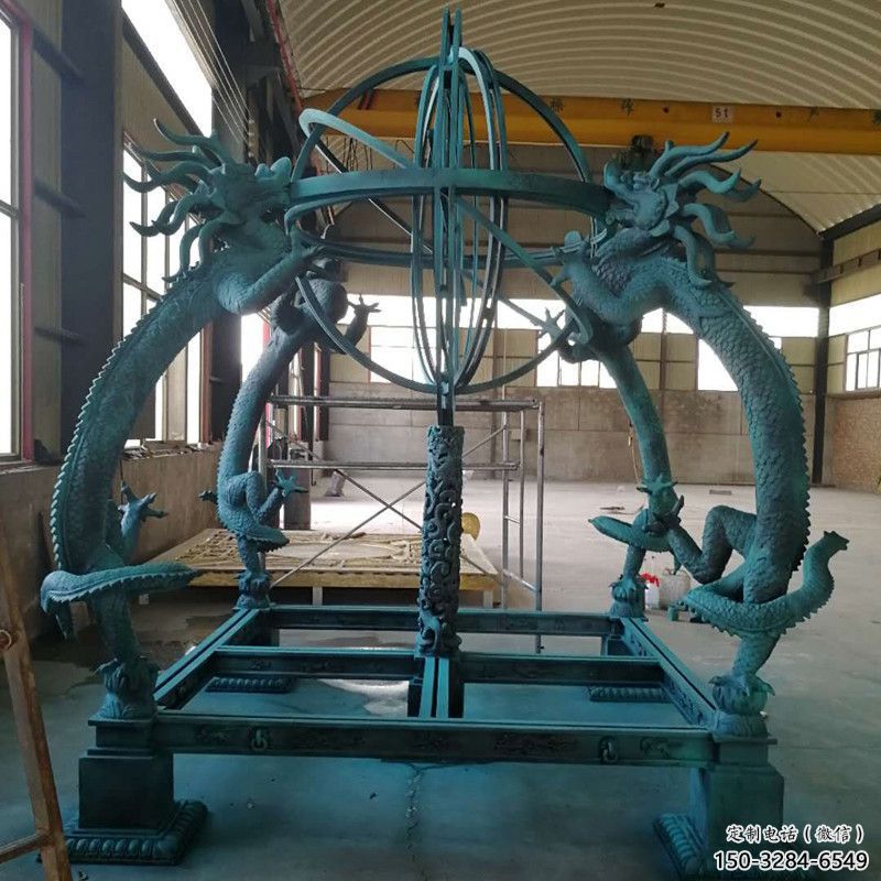 園林地動儀雕塑，噴漆景觀雕塑，烤漆形式