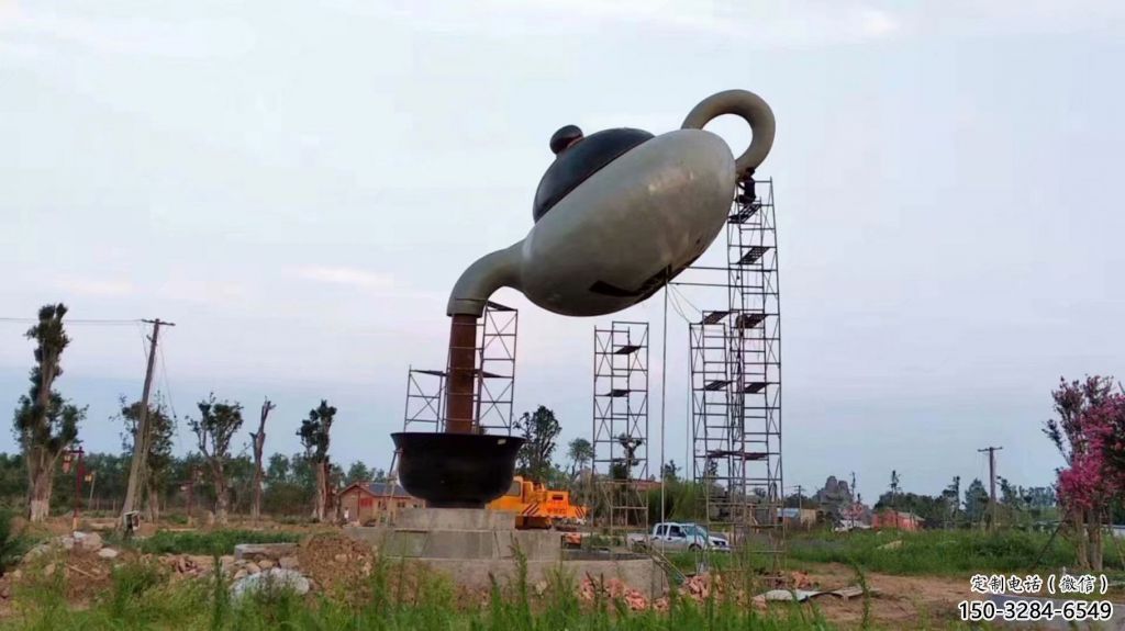 大型商場(chǎng)懸壺雕塑 仿真景觀擺件 鏡面雕塑