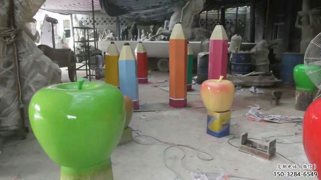 別墅區鉛筆雕塑 大型別墅區擺件 剪影雕塑