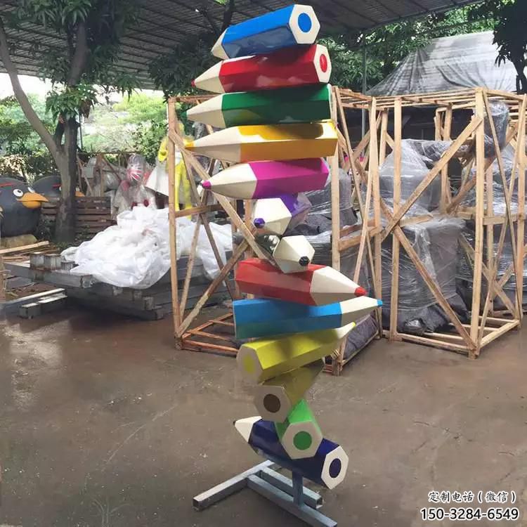 博物館鉛筆雕塑 電鍍現代小品 公園雕塑