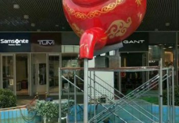 街頭懸壺雕塑 大型別墅區擺件 鋼管雕塑