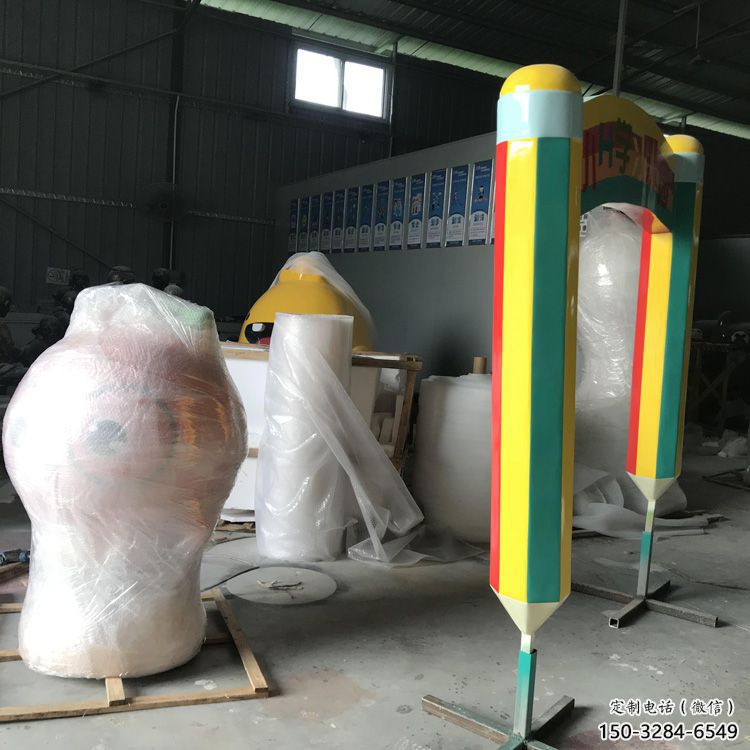 農(nóng)村鉛筆雕塑 抽象藝術(shù)擺件 烤漆雕塑