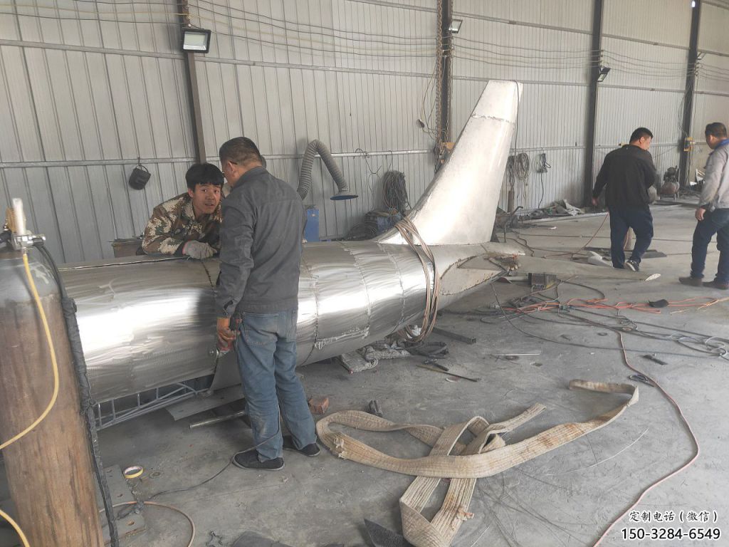 房地產飛機雕塑 現代景觀擺件 幾何雕塑