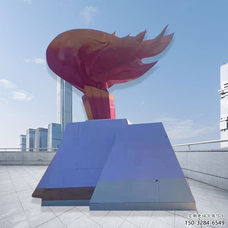部隊(duì)火焰雕塑 景觀美陳小品 噴漆雕塑