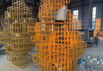 草地積木雕塑 現(xiàn)代校園小品 大型雕塑