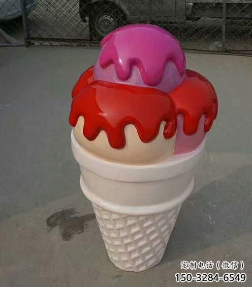 大型冰激凌雕塑 歐式步行街擺件 彩繪雕塑