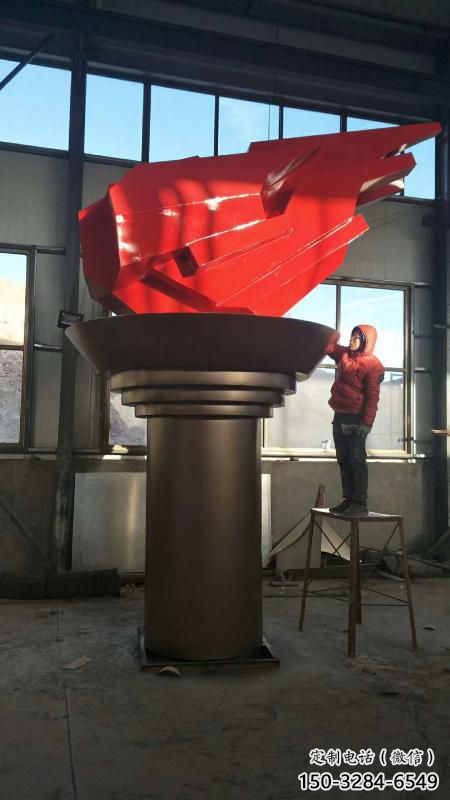 商業街火炬雕塑 烤漆擺件 彩繪雕塑