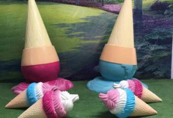 房地產冰激凌雕塑 現代景觀擺件 幾何雕塑