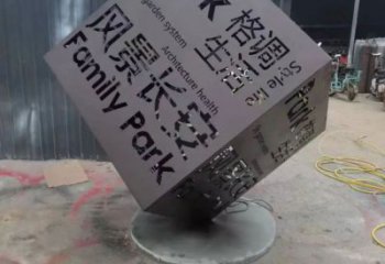 鏡面魔方雕塑 烤漆大型擺件 博物館雕塑