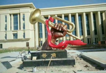 彩繪軍號雕塑 仿真景觀雕塑 步行街?jǐn)[件
