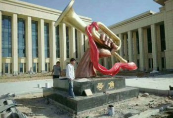 園林軍號雕塑 田間彩繪雕塑 仿真擺件