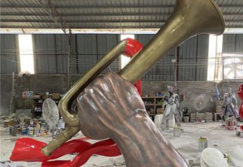 制作城市軍號雕塑 風景區彩繪雕塑 抽象擺件