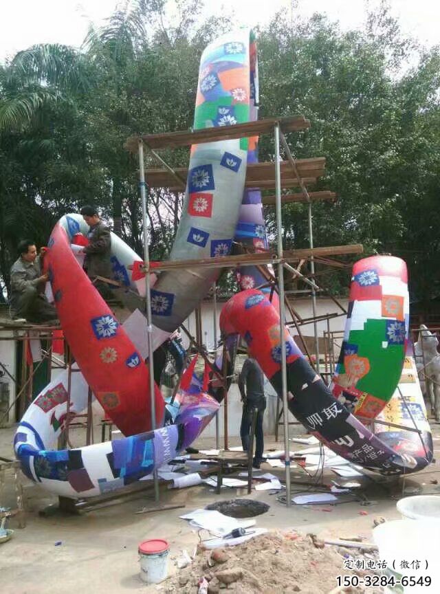 戶外飄帶雕塑 噴漆景觀小品 燈光雕塑