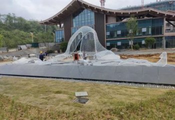 公園飄帶雕塑 創(chuàng)意企業(yè)擺件 美陳雕塑