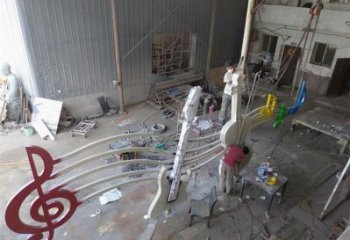 住宅小區音符雕塑 啞光景觀擺件 公園雕塑