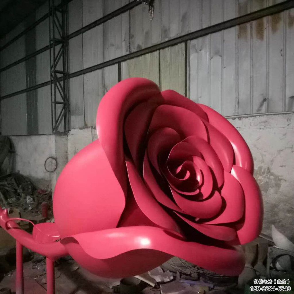 大型玫瑰雕塑 歐式步行街?jǐn)[件 彩繪雕塑