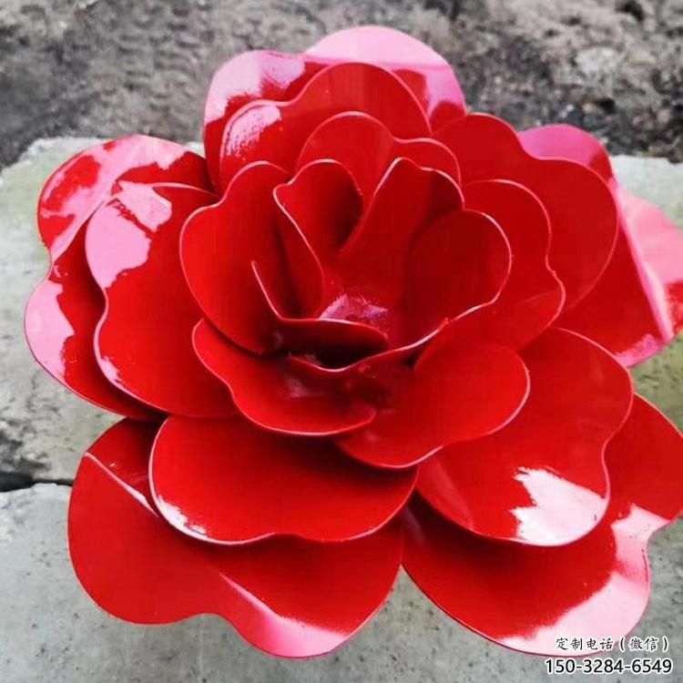 廣場玫瑰雕塑 抽象景觀花朵雕塑 烤漆雕塑