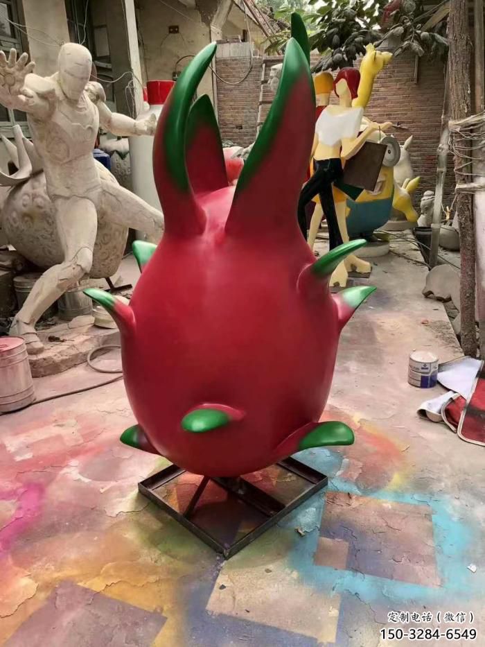 鏤空火龍果雕塑 廣場(chǎng)水果雕塑 門口小品